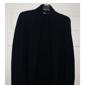 Cyrus Women’s Cardigan Open Front Long Sleeve Black Rayon Blend Medium